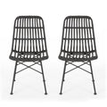 Sawtelle Chair Grey Rattan Metal
