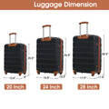 3 Piece Luggage Set Hardside Spinner Suitcase With Tsa Lock 20