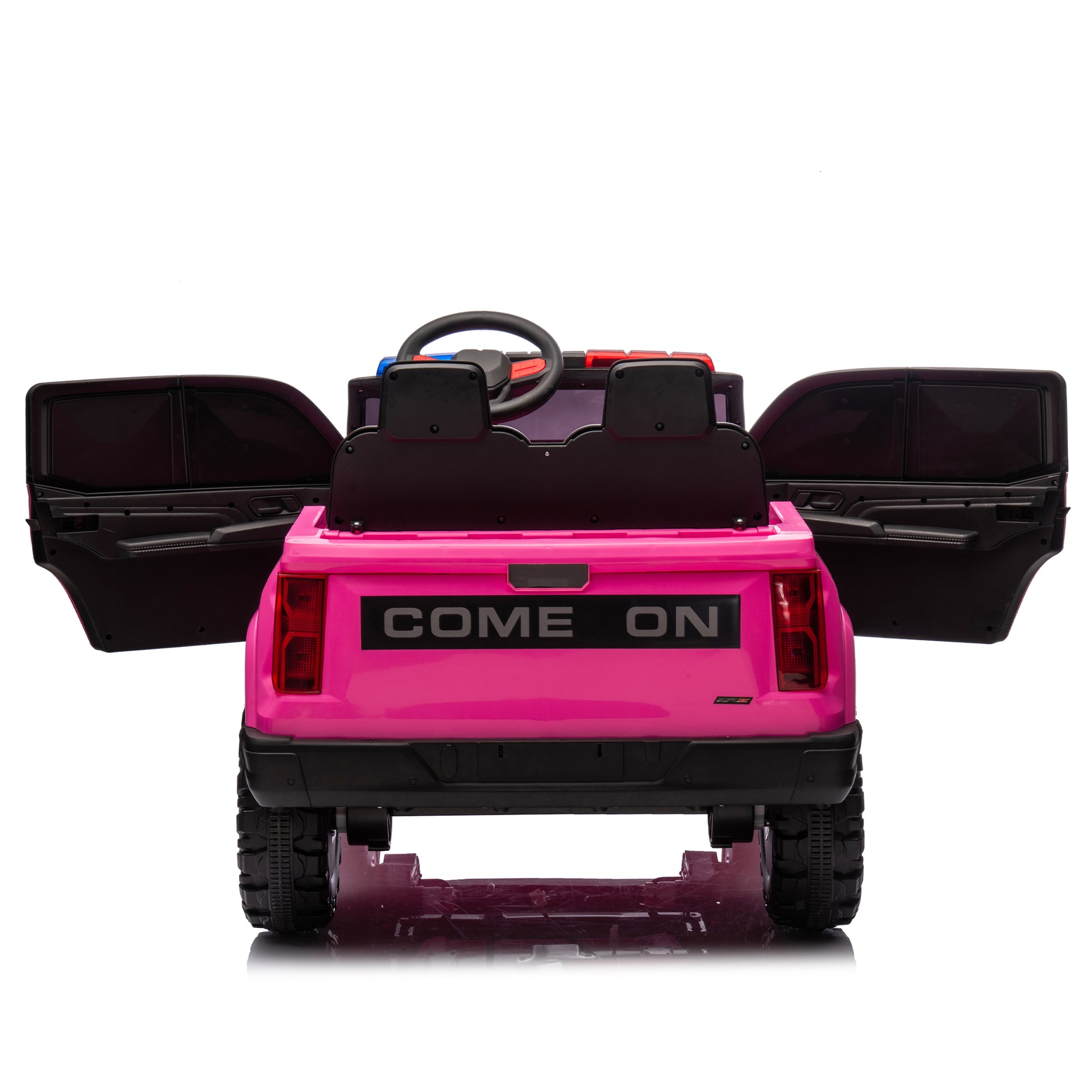 24V Two Seater Kids Ride On Electric Pickup,Kids Ride On Toy W Parents Remote Control,4Wd 800W Motors,Two Safety Belts,High Gate Safety Design,Top Warning Light, Speed 2.49 3.73Mph For Kids Aged 3 . Rose Red 50 99 Lbs Polypropylene