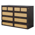Queen Murphy Bed With Large Drawers,Espresso Queen Espresso Plywood