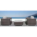 Fully Assembled 2 Person Rattan Wicker Seating Set With Cushions Brown,Gray Metal,Wicker