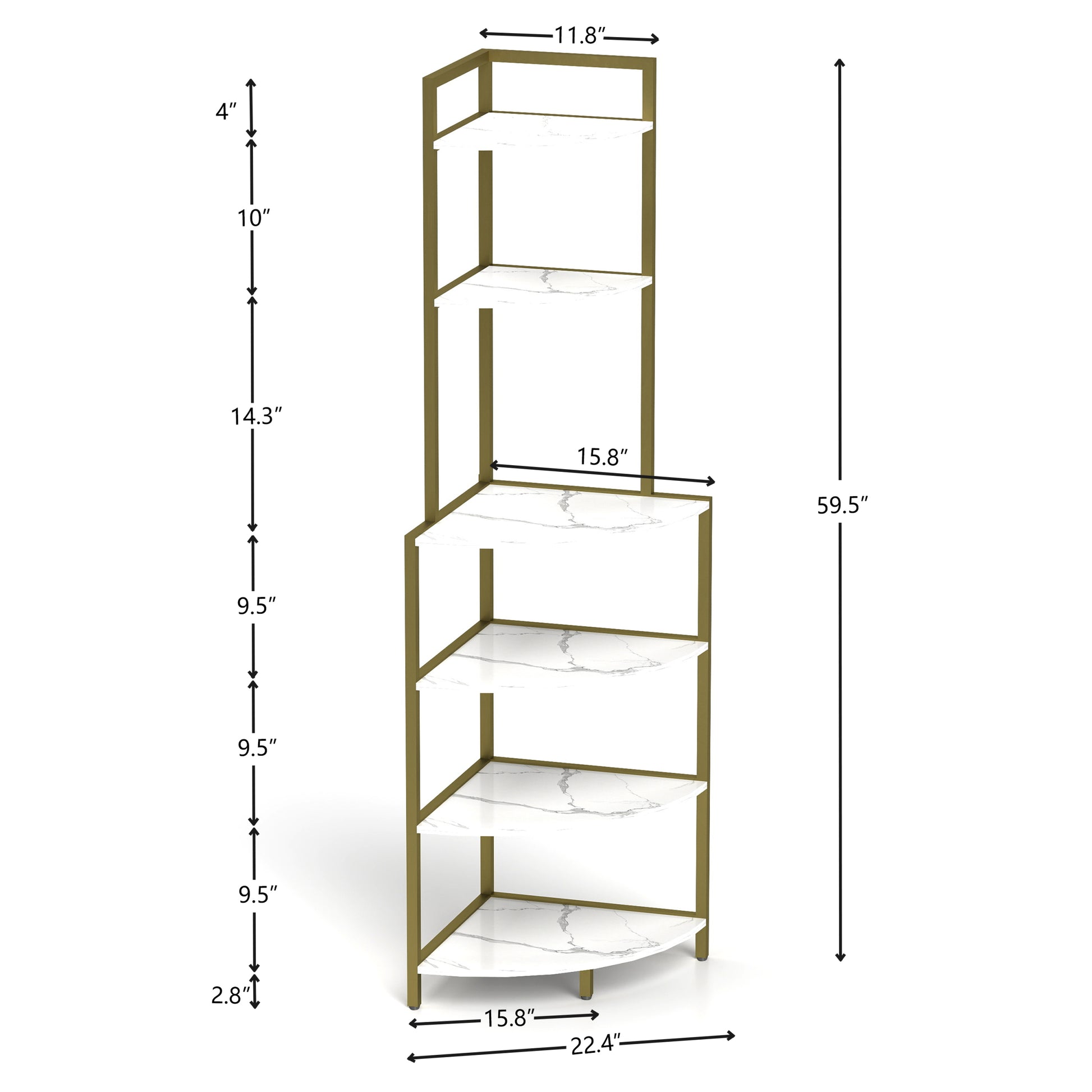 6 Tier Corner Open Shelf Modern Bookcase Wood Rack Freestanding Shelving Unit,Plant Album Trinket Sturdy Stand Small Bookshelf Space Saving For Living Room Home Office Kitchen Small Space Rustic Brown Gold White Corner Office American Design,Rustic