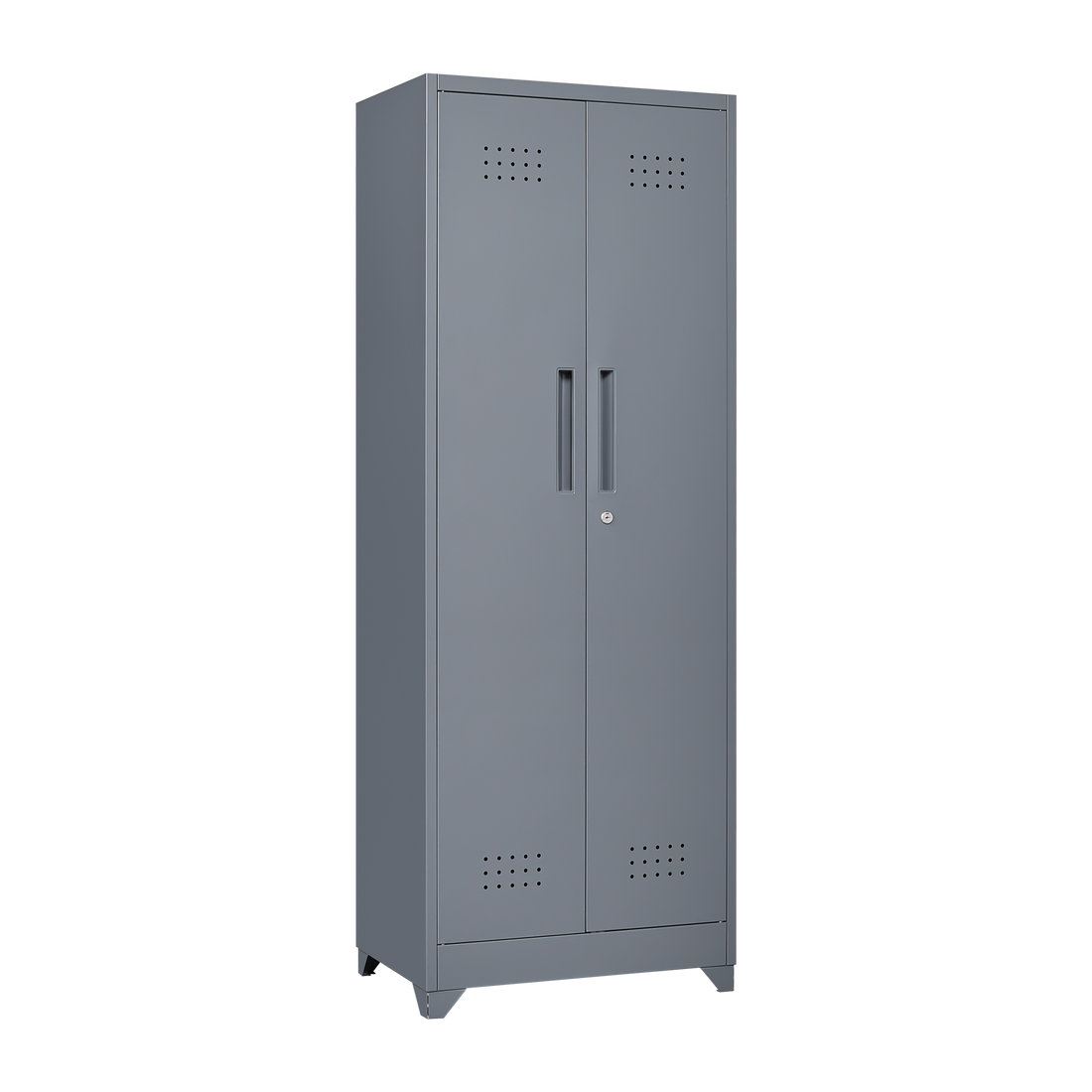 Metal Storage Cabinets, Cleaning Tool Cabinet With Locking Door, Tall Broom Tool Organizer And Storage, Large Storage Cabinet For Kitchen, Pantry, Office, Shop 3 4 Shelves Grey Door Locks Modern Metal
