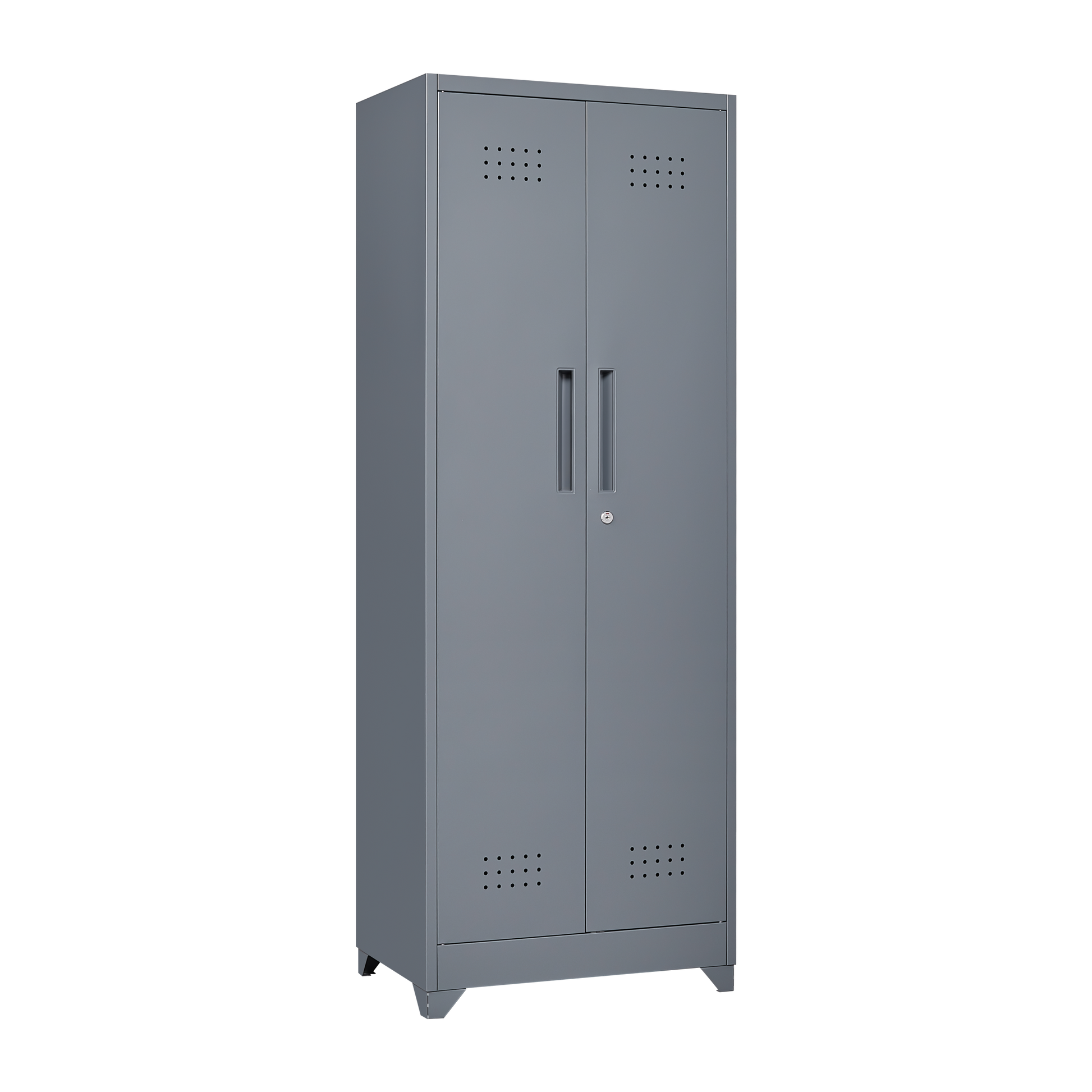 Metal Storage Cabinets, Cleaning Tool Cabinet With Locking Door, Tall Broom Tool Organizer And Storage, Large Storage Cabinet For Kitchen, Pantry, Office, Shop 3 4 Shelves Grey Door Locks Modern Metal