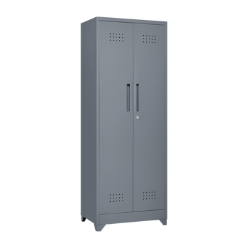 Metal Storage Cabinets, Cleaning Tool Cabinet With Locking Door, Tall Broom Tool Organizer And Storage, Large Storage Cabinet For Kitchen, Pantry, Office, Shop 3 4 Shelves Grey Door Locks Modern Metal