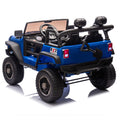 24V Two Seater Kids Ride On Truck Car W Parents Control,200W*2,Seat Width 20.28In,Four Wheel Suspension,Led Lights,Music,Mp3,Bluetooth,Two Independent Seat Belts,Suitable For Off Road For Kids Aged 3 Blue 100 149 Lbs Polypropylene