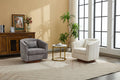 Swivel Accent Chair For Living Room, Sofa Chairs With Wood Base Side, Comfy Swivel Accent Chair With Wide Upholstered, For Living Room Grey Foam Chenille