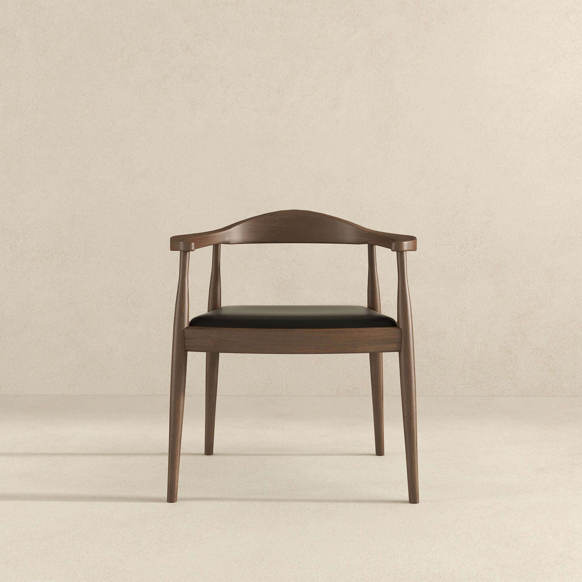 Kelly Dining Chair Black,Dark Brown Brown Mid Century Modern Leather,Solid Wood