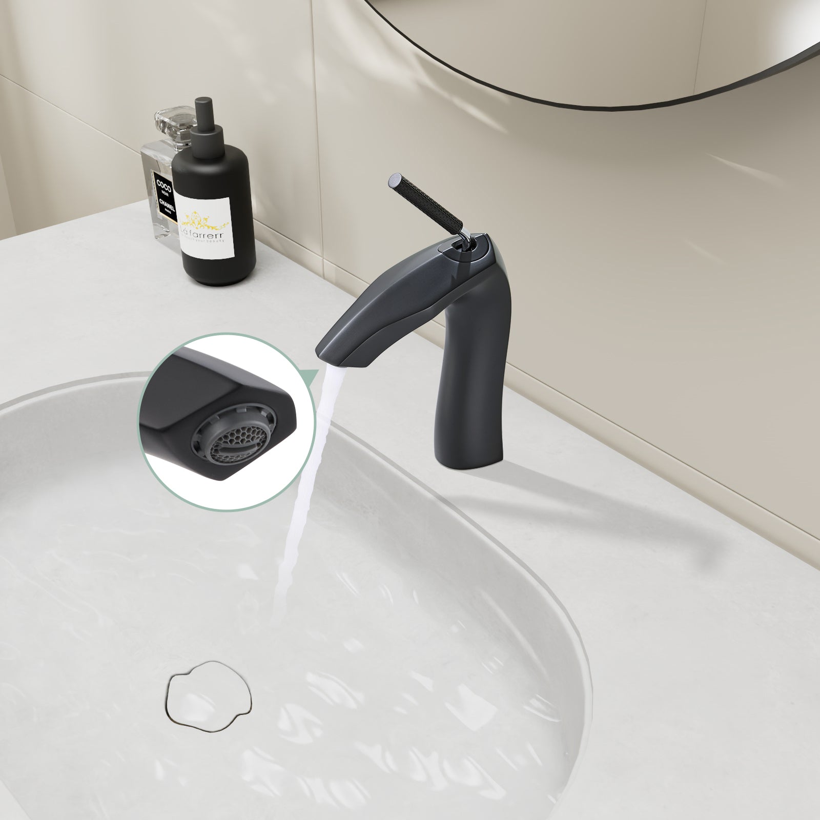 Matte Black Single Handle Lavatory Basin Sink Faucet One Matte Black Deck Mounted Single Hole Faucets Bathroom Matte Black Contemporary Brass Manual