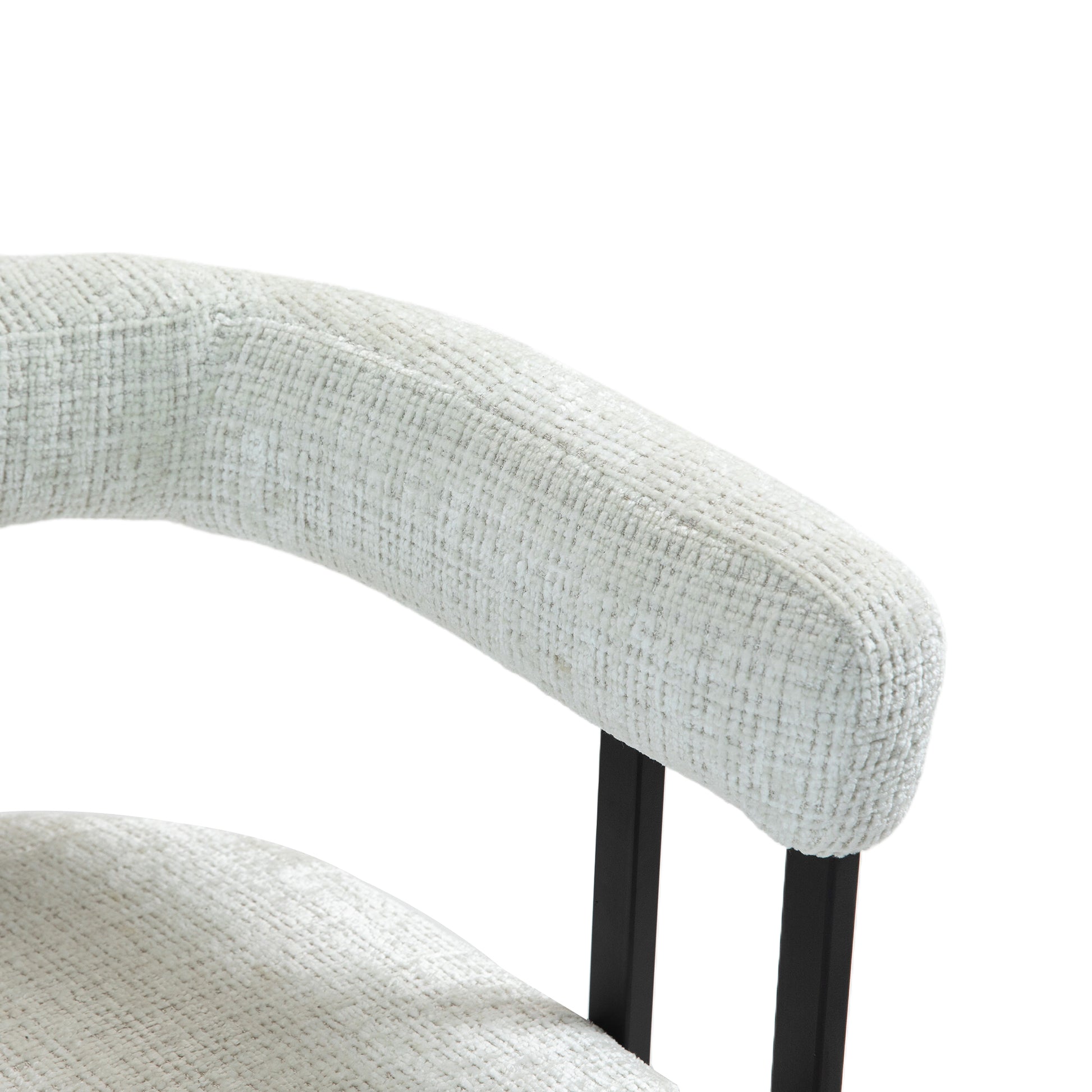 Coolmore Bar Stools Set Of 2, Modern Bar Stool With Back, Black Metal Frames, Upholstered Bar Stools For Kitchen Island, Pub, Club Beige Chenille Beige Foam Chenille