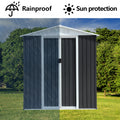 Waterproof Metal Steel Waterproof Outdoor Bike Storage Garden Shed 6Ftx9Ft Apex Roof Grey With Aluminum Alloy Frame Grey Garden & Outdoor Aluminium Alloy,Metal