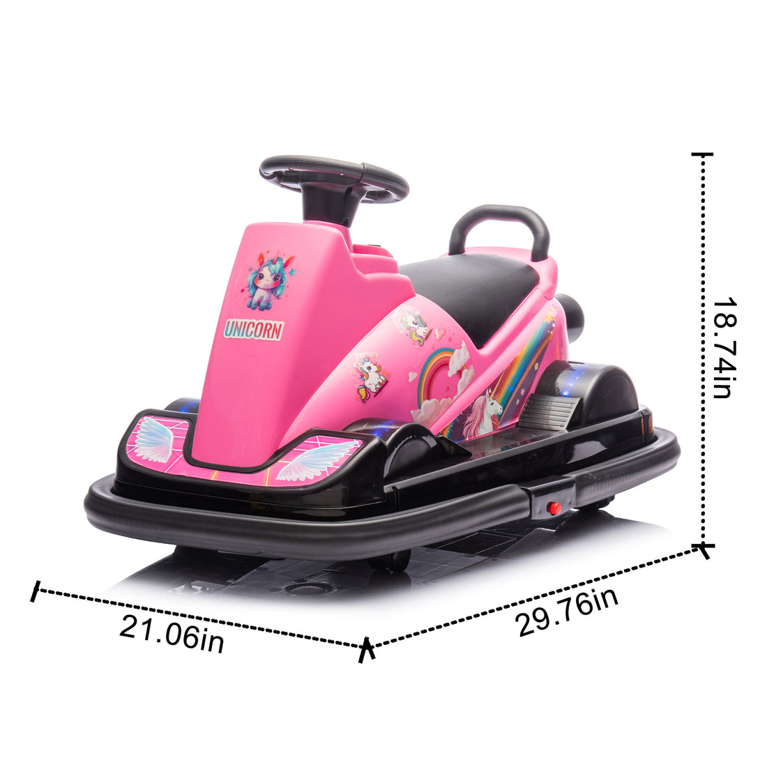 12V Kids Ride On Motor Bumper Car,Integrating System,Rotate 360 Degrees In Place,Collision Triggers Sound Effects And Lights,Four Wheel Waterfall Light,Cute Appearance Design For Kids Aged 3 5. Pink