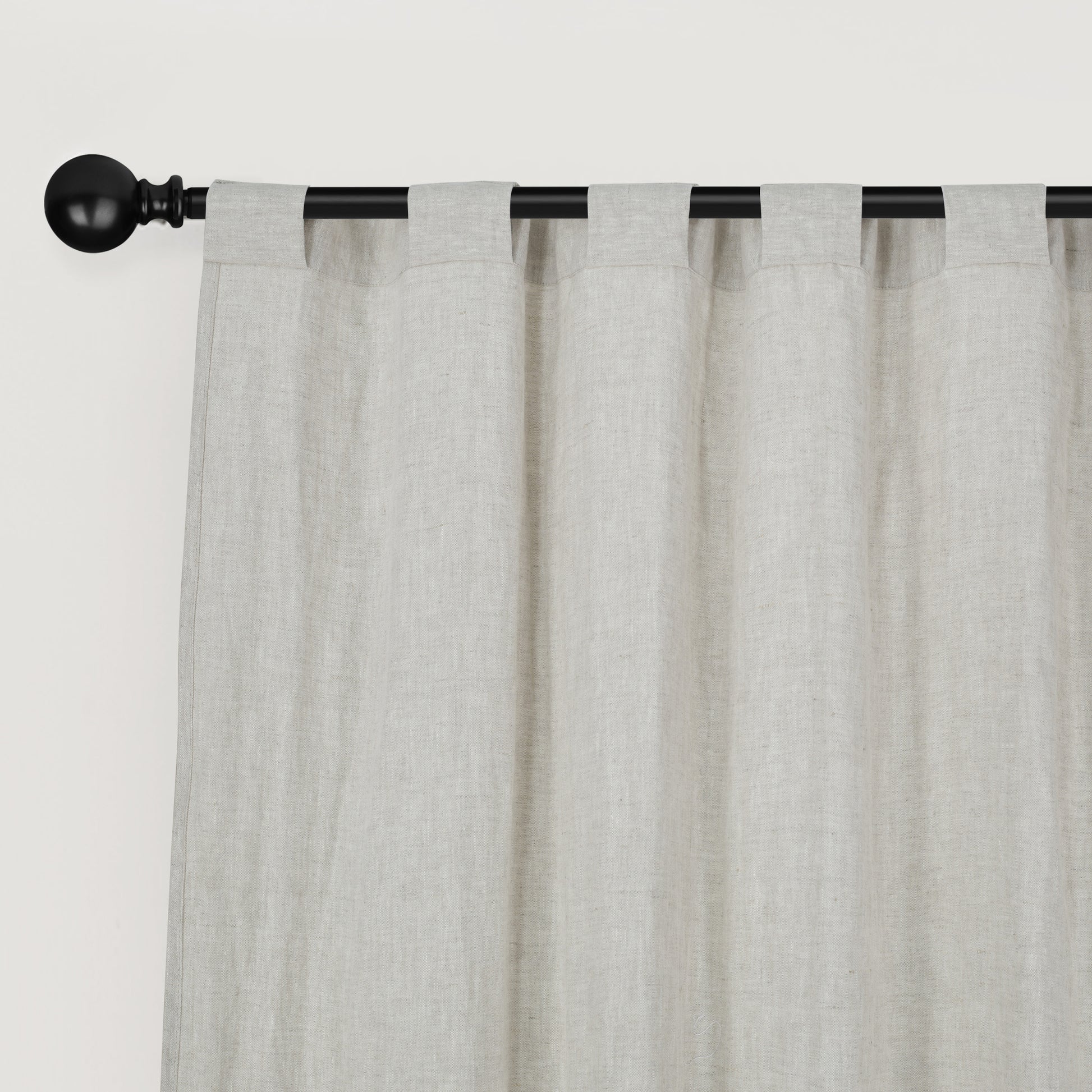 Newport Unlined Window Curtains For Bedroom, Linen Curtains For Living Room, 96 Inches Long Curtains For Living Room, Greige Greige Linen