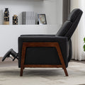 Set Of Two Wood Framed Pu Leather Recliner Chair Adjustable Home Theater Seating With Thick Seat Cushion And Backrest Modern Living Room Recliners, Black Black Pu Pu