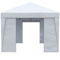 Outsunny 10' X 19.5' Pop Up Canopy Tent With Sidewalls, Height Adjustable Large Party Tent Event Shelter With Leg Weight Bags, Double Doors And Wheeled Carry Bag For Garden, Patio, White White Steel