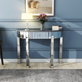 Mirrored Half Moon Console Table, Hd Glass Entryway Table With 1 Drawer, 39