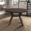 47.24''Round Rubber Wood Dining Table For 4 6 With Wooden Trestle Pedestal Base,Modern Kitchen Wooden Table Dinner Table For Dining Room, Living Room,Dark Brown 1Table Dark Brown Solid Wood Mdf