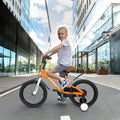 A14114 Kids Bike 14 Inch For Boys & Girls With Training Wheels, Freestyle Kids' Bicycle With Fender. Orange Steel