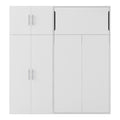 Twin Size Murphy Bed With Lockers And Wardrobes, White Box Spring Not Required Twin White Murphy Solid Wood Mdf