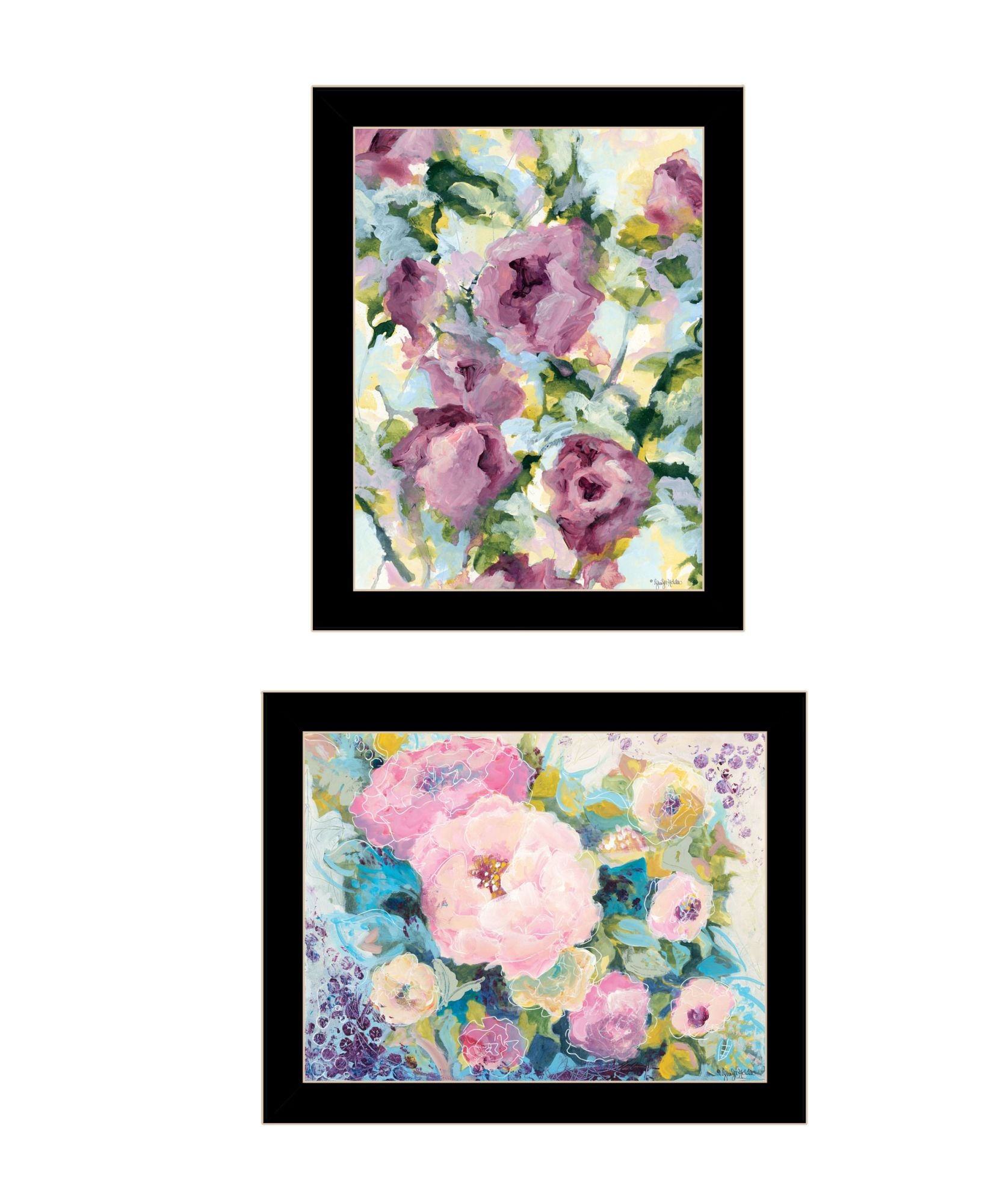 Abstract Florals To Wish You Good Luck, Success, Longevity Should Keep You Smiling Framed Wall Art For Living Room, Wall Art Print For Home Decor, Bedroom Wall Art By Jennifer Holden Multicolor Wood Paper