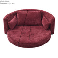 Foldable Sleeper Sofa Bed, Floor Sofa Chair Bed,Multi Functional, Circular Bed, Adjustable Futon Sofa Folding Lazy Sofa Couch,Double, For Balcony ,Living Room, Sitting And Sleeping Sofa,Burdy Burgundy Linen Primary Living Space Modern Linen 3 Seat
