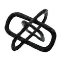 Metal Accent Decor With Oval Shaped Inters, Black Black Metal