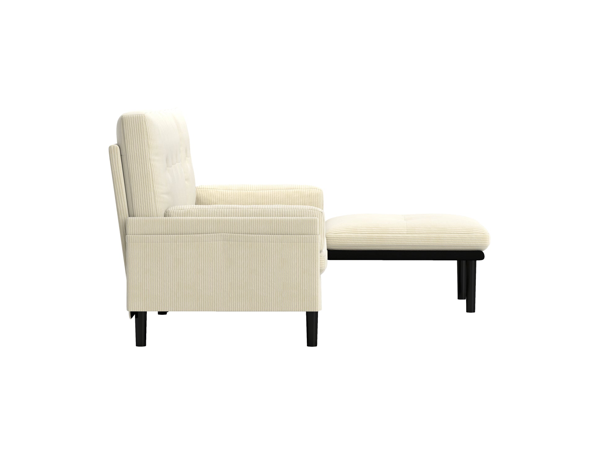 Ivory Corduroy Sectional Sofa: Convertible 3 Seater Sofa, L Shaped Sofa, And Bed Ivory Velvet Metal Primary Living Space Medium Soft Loose Back Pillow Top Arms Foam Fabric Metal 3 Seat
