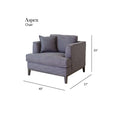 Aspen Grey Linen Chair Grey Wood Linen