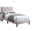 Full Size Bed W Adjustable Headboard 1Pc Bedframe, Light Pink Velvet Upholstered Youth Bedroom Furniture Box Spring Not Required Full Light Pink Wood Bedroom Classic,Contemporary,Mid Century Modern,Modern Bed Frame Foam Velvet Particle Board Mdf