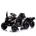 12V Kids Ride On Electric Tractor Black Knight,Kids Ride On Toy.2Wd,Non Skid Tires, Steering Wheel, Foot Pedal,With Removable Storage Tug,Light,Bluetooth,Music,Mp3,Usb,Power Display For Kids Aged 3 . Black 50 99 Lbs Polypropylene