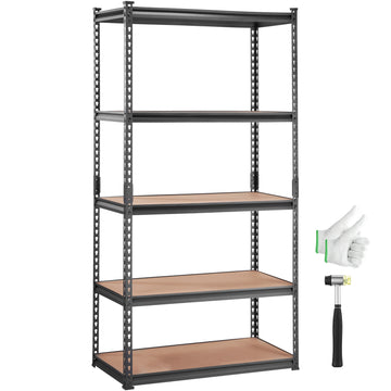 Storage Shelving Unit, 5 Tier Adjustable, 2000 Lbs Capacity, Heavy Duty Garage Shelves Metal Organizer Utility Rack, Black, 36" L X 18" W X 72" H For Kitchen Pantry Basement Bathroom Laundry