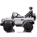 Licensed 2015 Land Rover Defender 90,24V Kids Ride On Xxl Car W Parents Control,2Wd,Four Wheel Suspension,Bluetooth,Mp3,Music,Power Display,Led Lights,Speeds 1.86 3.11Mph For Kids 3 7. White Polypropylene
