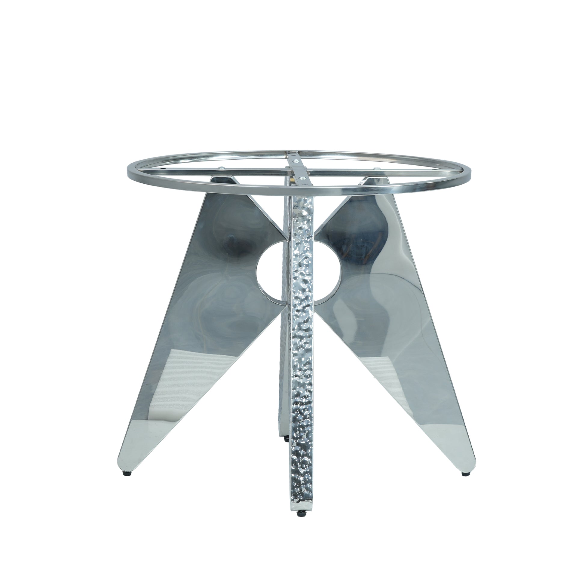 53" Round Marble Dining Table With Silver Stainless Steel Design Base, Artificial Marble For 6 People, 23.62"White Artificial Stone Turntable,White Dining Table Only Silver,White Dining Room Modern