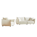 3 Seater 1 Seater Combo Sofa Modern Living Room Sofa, Linen Fabric Sofa, Wooden Frame With 3 Pillows, Apartment Sofa Furniture Beige Chenille Wood Primary Living Space Pine Foam Fabric 4 Seat