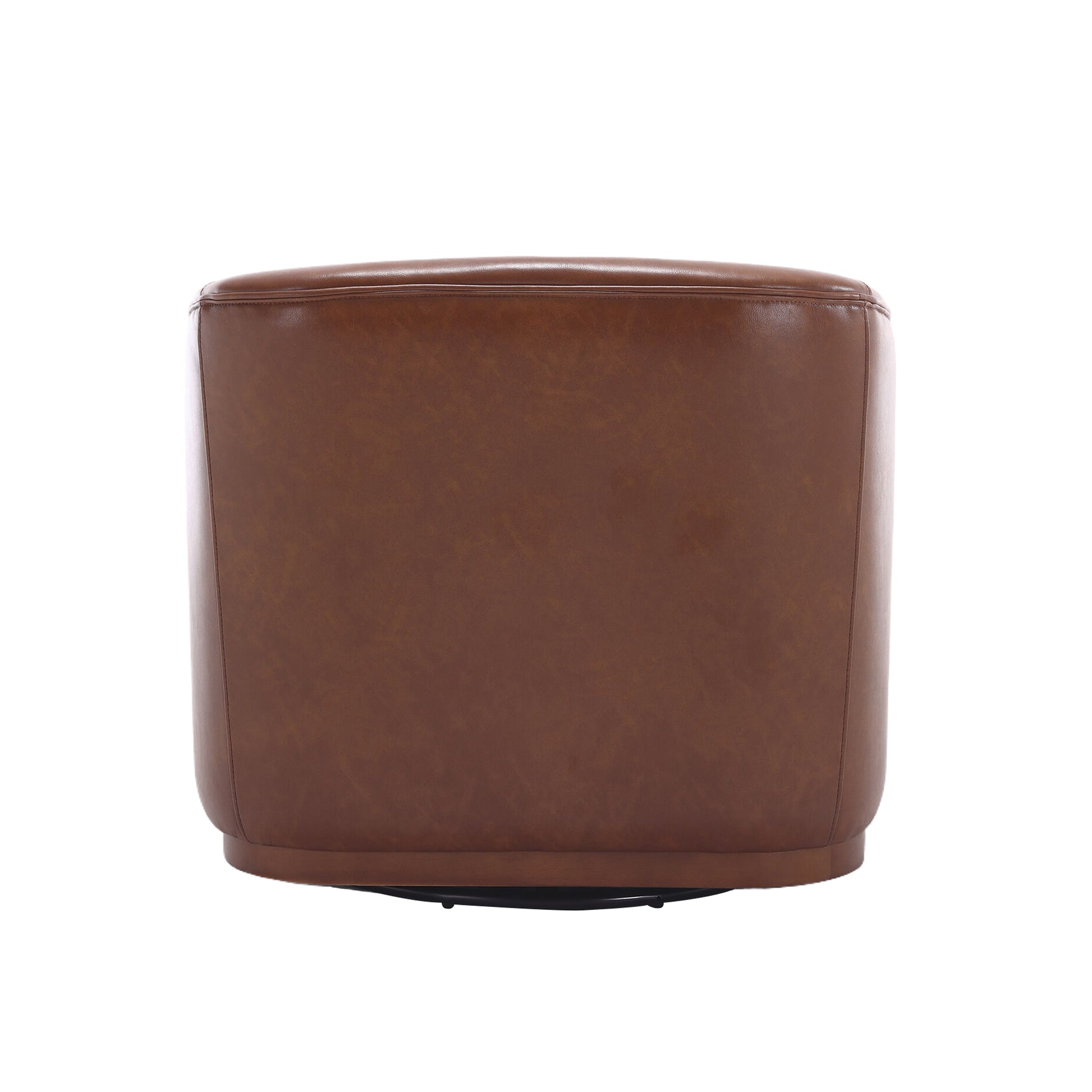 Coolmore Swivel Barrel Chair, Comfy Round Accent Sofa Chair For Living Room, 360 Degree Swivel Barrel Club Chair, Leisure Arm Chair For Nursery, Hotel, Bedroom, Office, Lounge Brown Pu Brown Pu Primary Living Space Foam Pu Leather