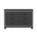 3 Pieces Bedroom Sets Queen Size Upholstered Bed With Led Lights, Nightstands And Dresser With Metal Handles And Sparkling Shiny Decoration, Black Expected Arrival Time:8.5 Queen Black 3 Piece Set Mdf Metal