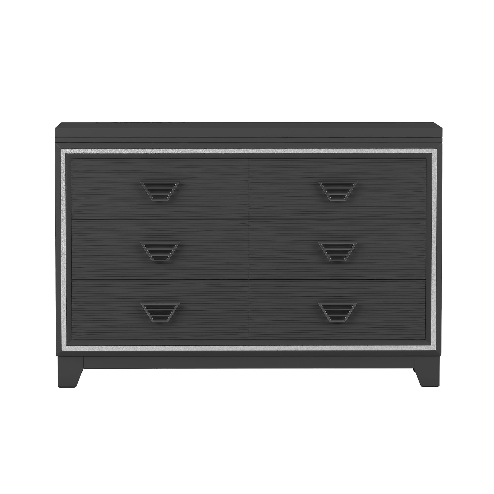 3 Pieces Bedroom Sets Queen Size Upholstered Bed With Led Lights, Nightstands And Dresser With Metal Handles And Sparkling Shiny Decoration, Black Expected Arrival Time:8.5 Queen Black 3 Piece Set Mdf Metal