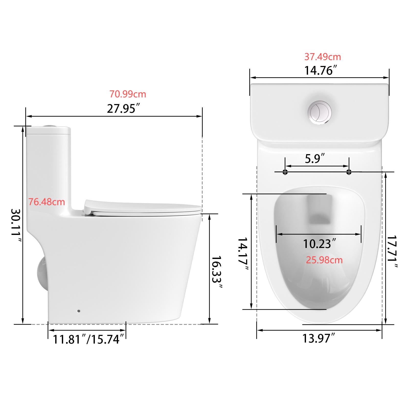 One Piece Toilet With High Quality Accessories White Ceramic