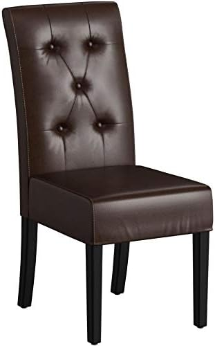 Carter 5 Tuft Kd Dining Chair Set Of 2 Chocolate Wood Waterproof Fabric