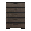 Two Tone Brown Black Finish Drawers Chest 1Pc Modern Industrial Design Bedroom Furniture Black,Brown Gray Wood