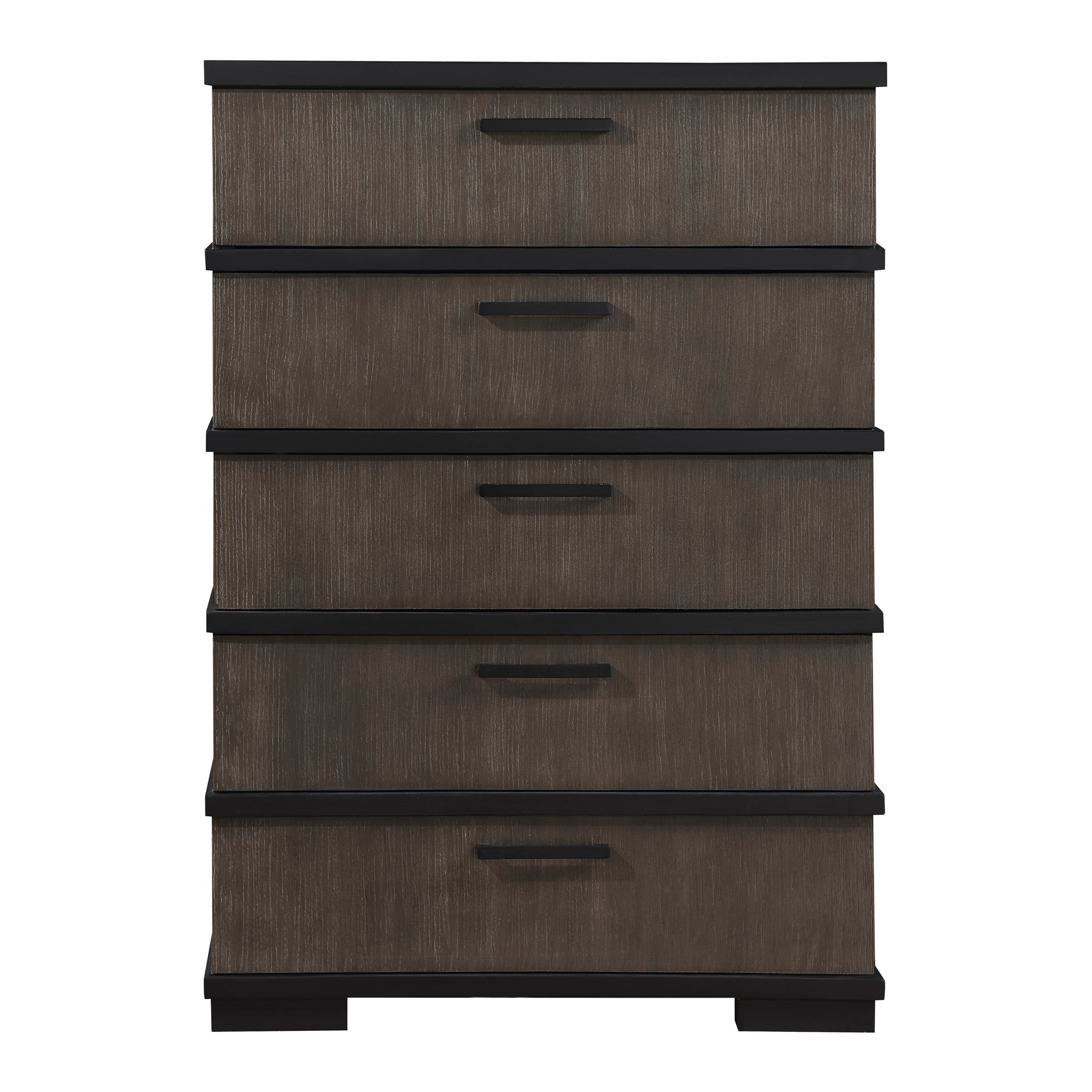 Two Tone Brown Black Finish Drawers Chest 1Pc Modern Industrial Design Bedroom Furniture Black,Brown Gray Wood