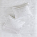 5 Piece Microfiber Ruffled Comforter Set White Queen Queen White Polyester