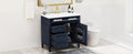 36'' Bathroom Vanity With Top Sink, Modern Bathroom Storage Cabinet With 2 Drawers And A Tip Out Drawer, Single Sink Bathroom Vanity 3 Blue 1 1 Adjustable Hinges Bathroom Freestanding Solid Wood Mdf Painted