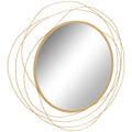 Homcom Metal Wall Art Modern Mirror Decor Home Hanging Wall Sculptures For Living Room Bedroom Dining Room, Gold Gold Mdf Glass