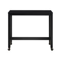 Desks And Stool Set 3Pc Black Finish Rolling Desk With Casters, 2 Charging Ports Home Office Furniture Black Primary Living Space Contemporary Desk Rectangular Wood