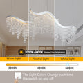 36.2 Inch Dangling Wave Crystal Chandeliers Chrome,Transparent Modern Crystal,Stainless Steel