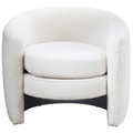 Avalon White Boucle Lounge Chair White Mid Century Modern Foam Boucle