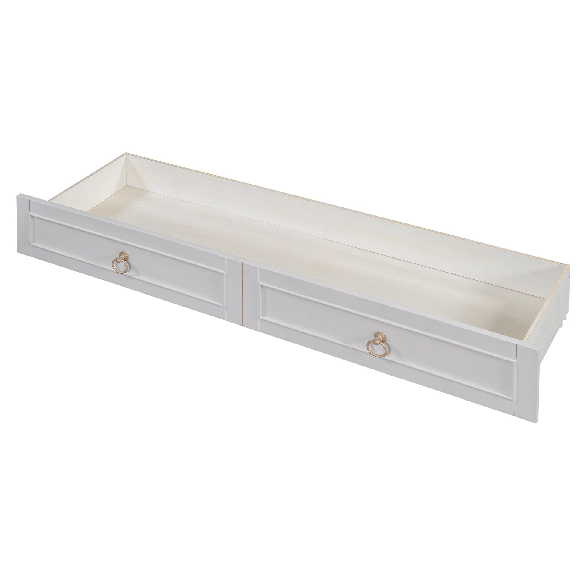 Queen Murphy Bed With Large Drawers,White Queen White Plywood