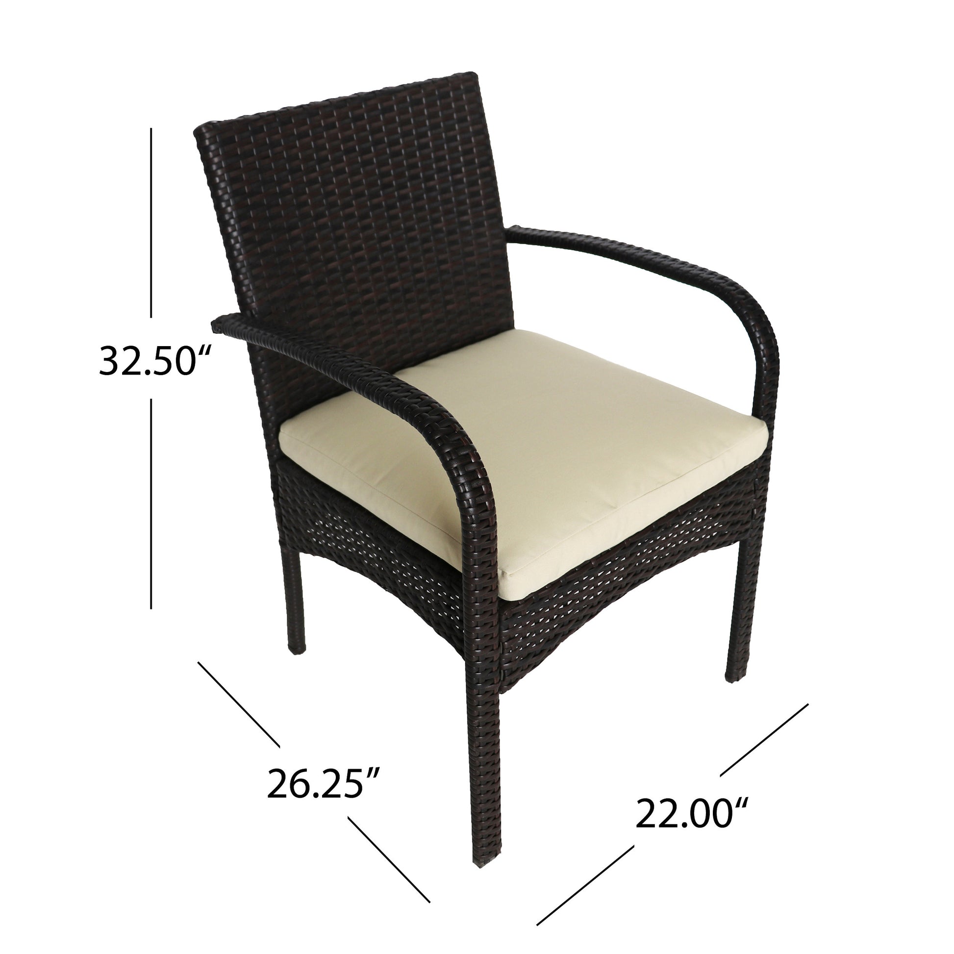 Hayden Bistro Set Brown Multi Pe Rattan Iron Waterproof Fabric