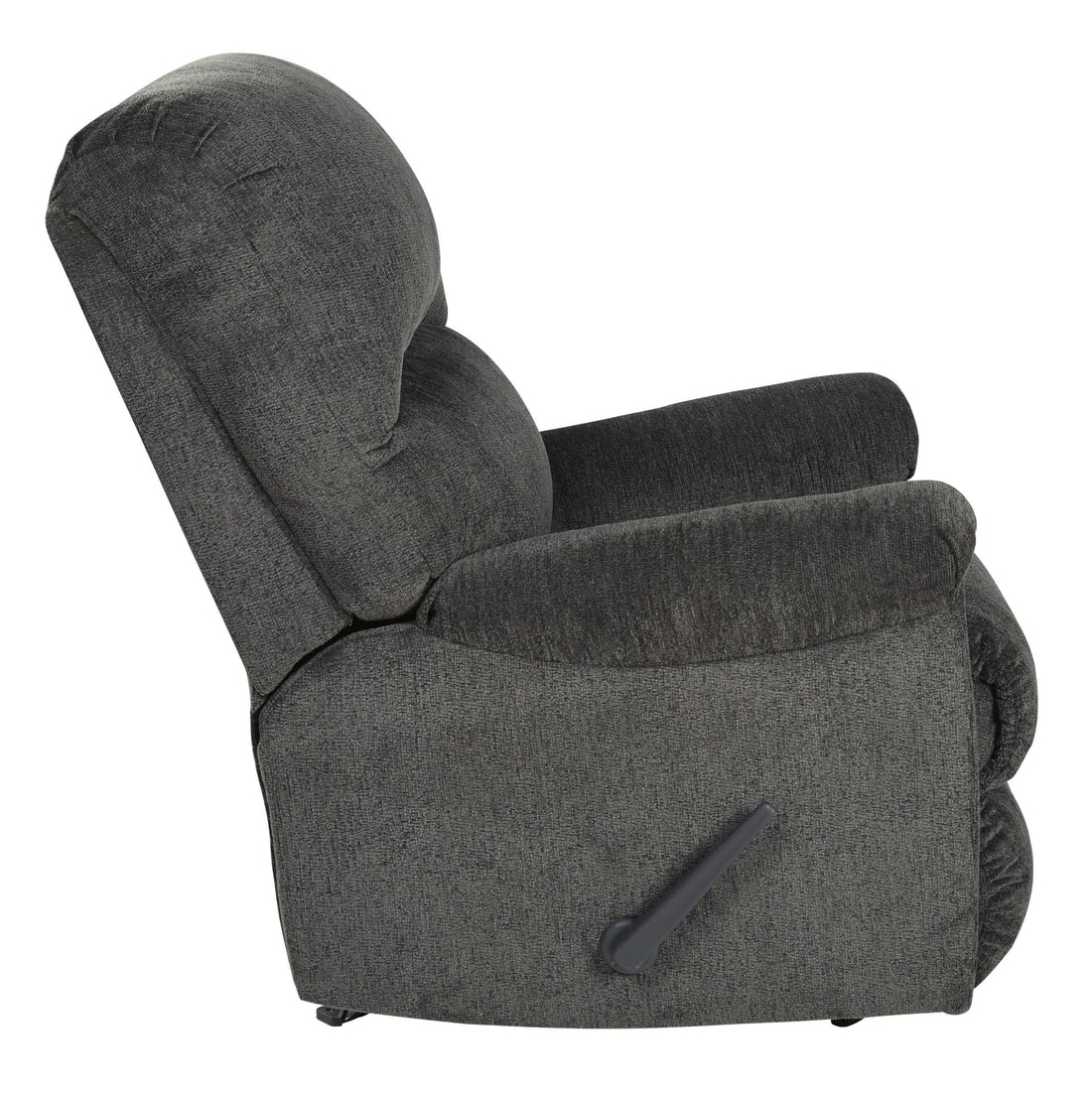 Fabric Upholstered Rocker Recliner With Pillow Top Arm, Smoke Gray Gray Wood Fabric